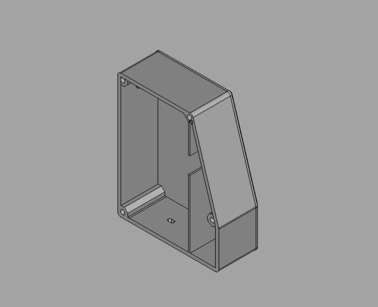 Elektros dėžutės 3D modelis be dangtelio.