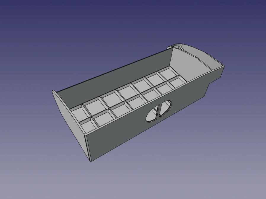 Siuvimo mašinos stalčiuko 3D modelis.