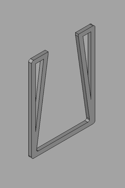 Vidinio monetinės rėmelio 3D modelis.